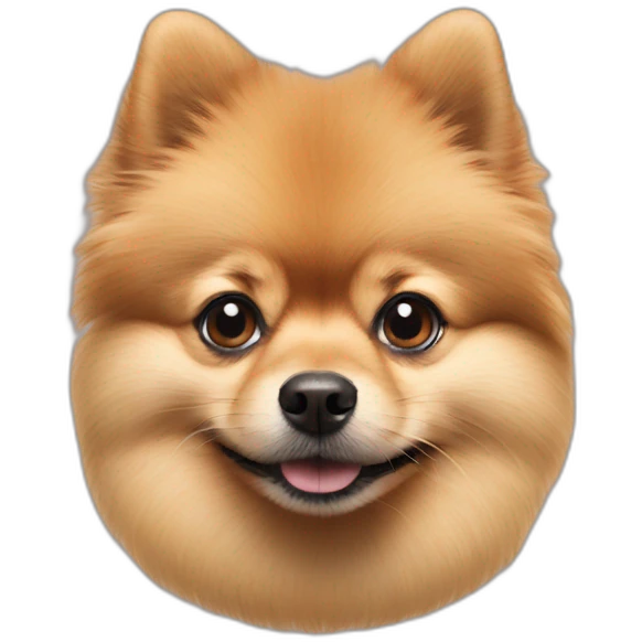 Pomeranian on men head emoji