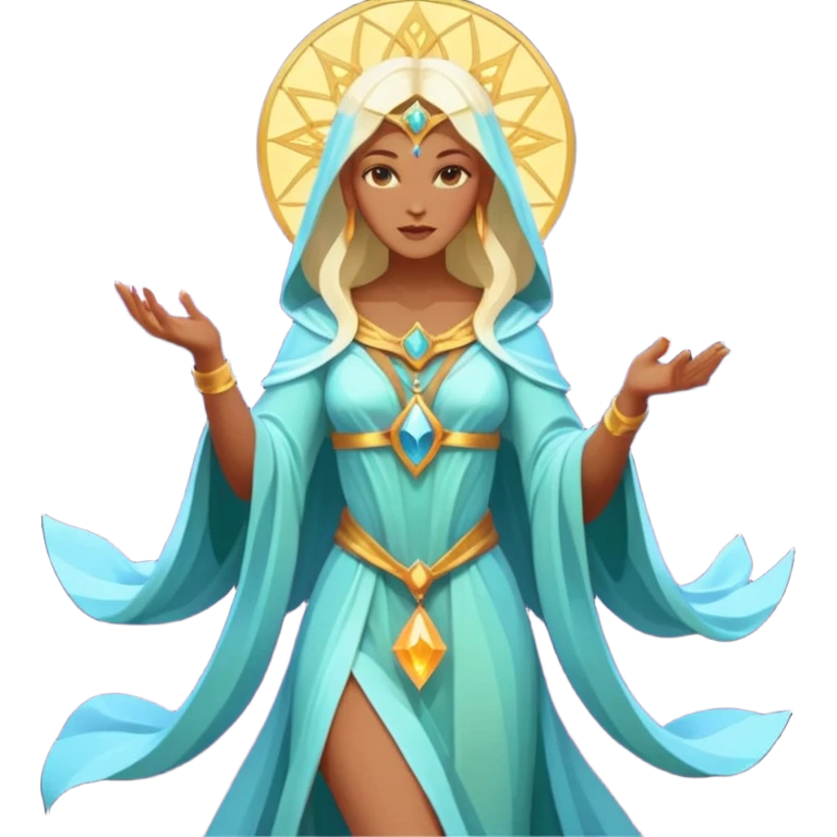 fantasy magic goddess tarot card low poly emoji