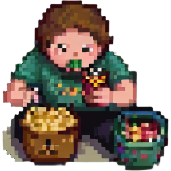 man eating chips emoji