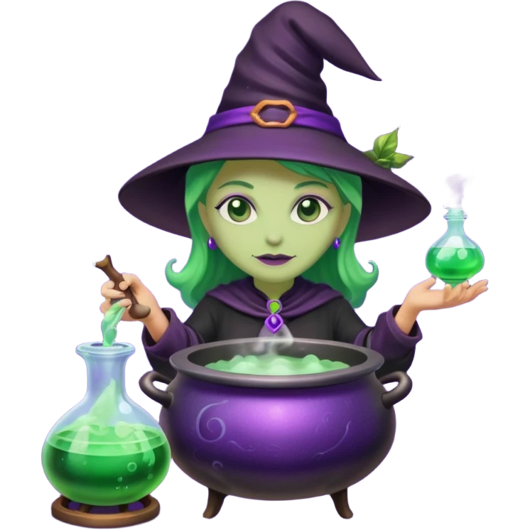 green witch cooking potion emoji