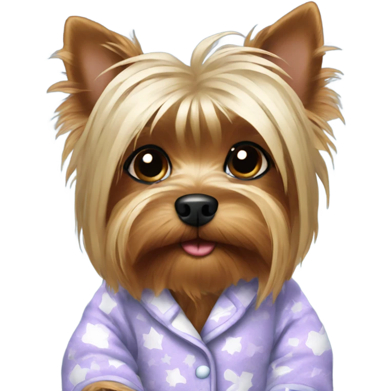 Yorkie wearing pajamas emoji