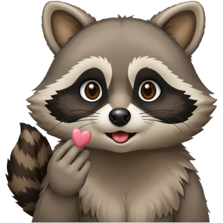Raccoon blowing kisses emoji