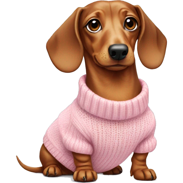 dachshund wearing pastel pink sweater emoji