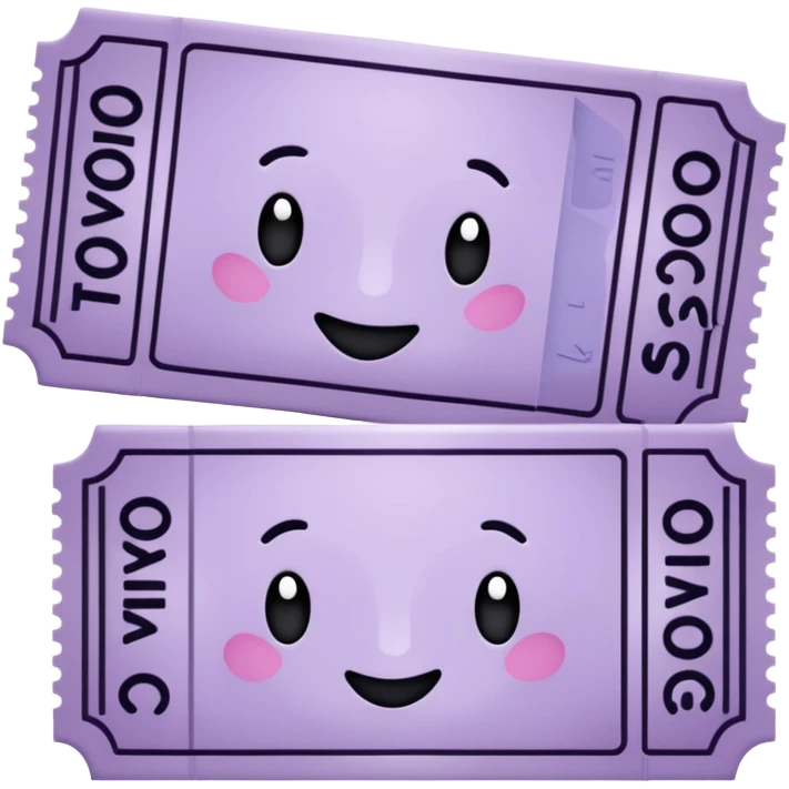 Pale Purple colored 1 Signed ticket  emoji