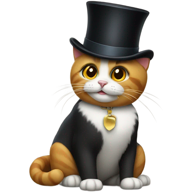 Cat with a top hat emoji