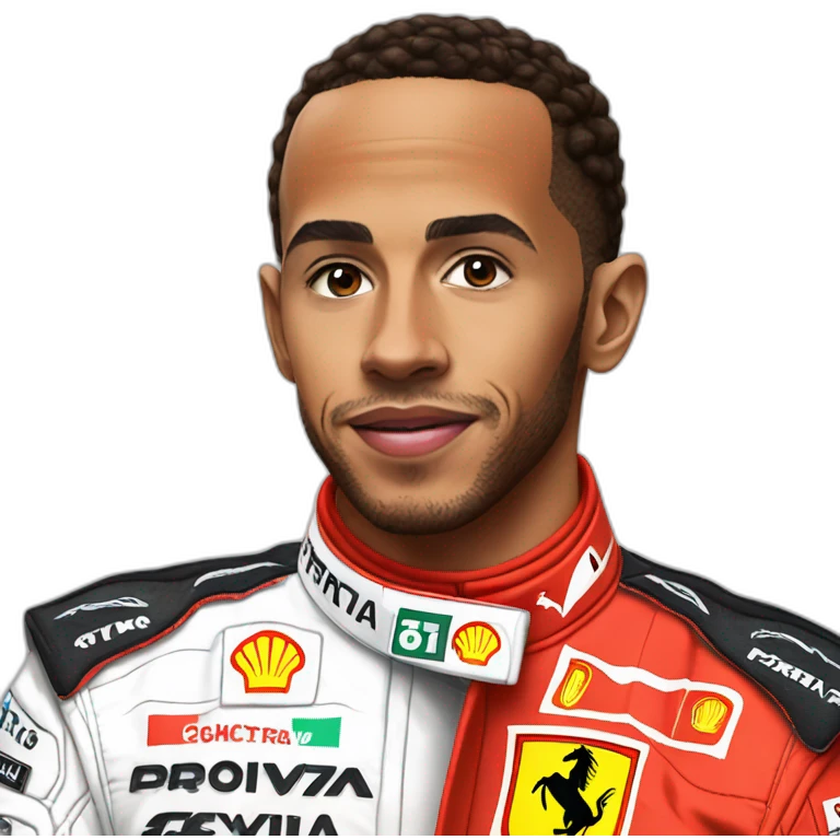 Lewis Hamilton dans une tenue ferrari  emoji
