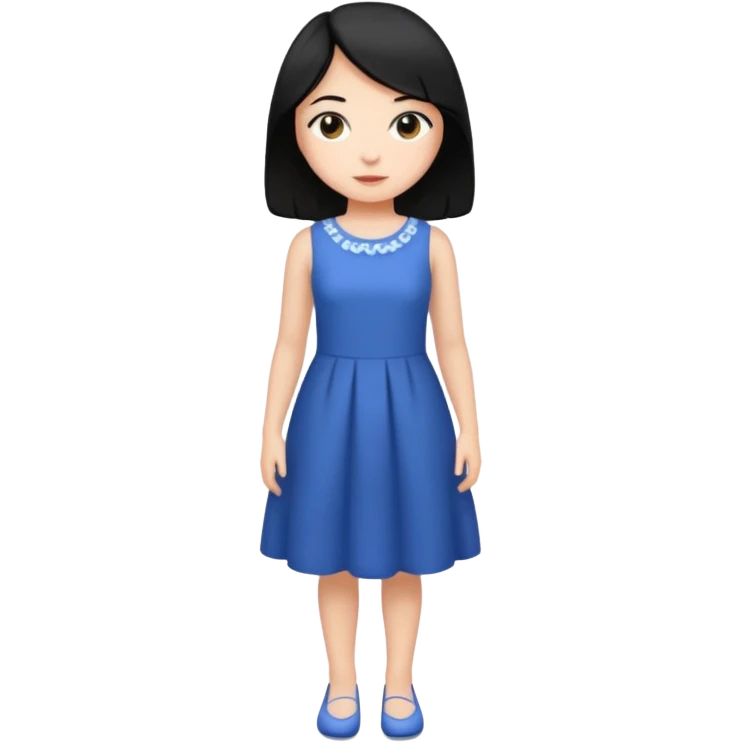 fille  en entier cheveux mi long noir et lisse  emoji