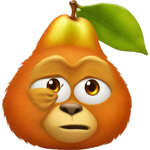 pear holds Orang utan emoji