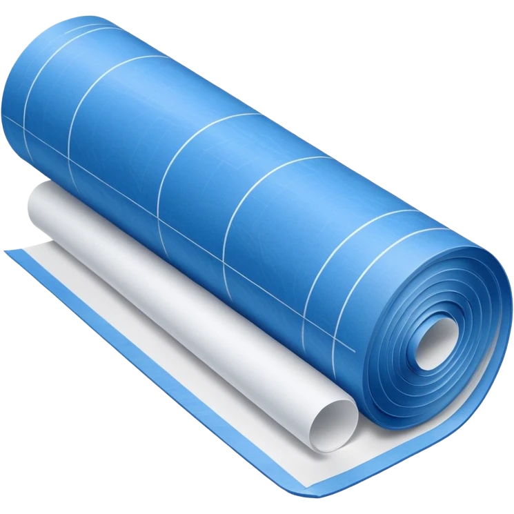 blue blueprint plan with white lines, one slightly rolled up corner, side view emoji