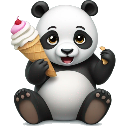 Panda eating ice cream emoji