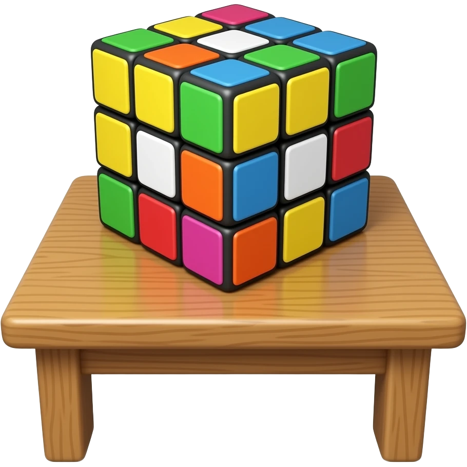 rubik's cube is on the table emoji