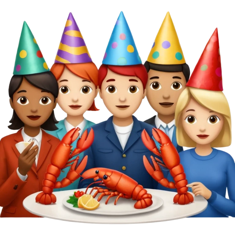 200 people eating lobster at a family party emoji