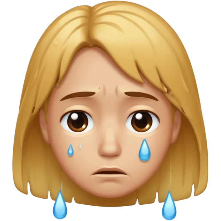 😔 sad emoji with hair 💧 with this emoji emoji