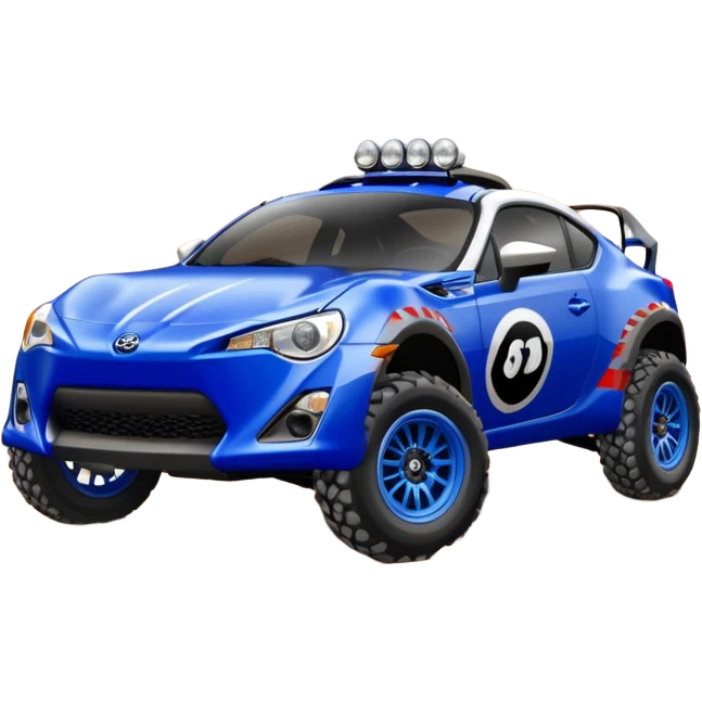 2013 scion fr-s ultramarine off road 4wd monster Baja dessert racer number 86 with large silver wheels  emoji