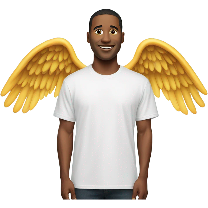 white t shirt with wings on the front emoji