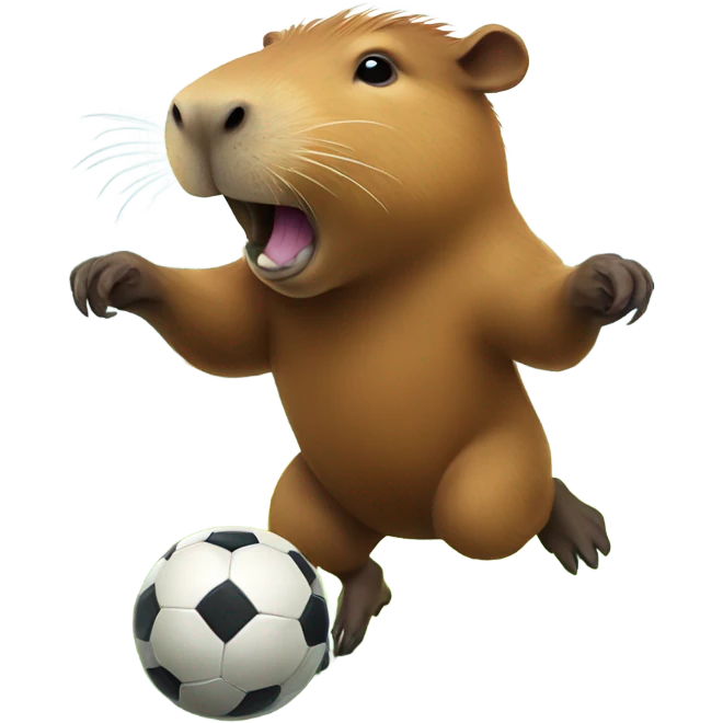 Capybara playing soccer emoji