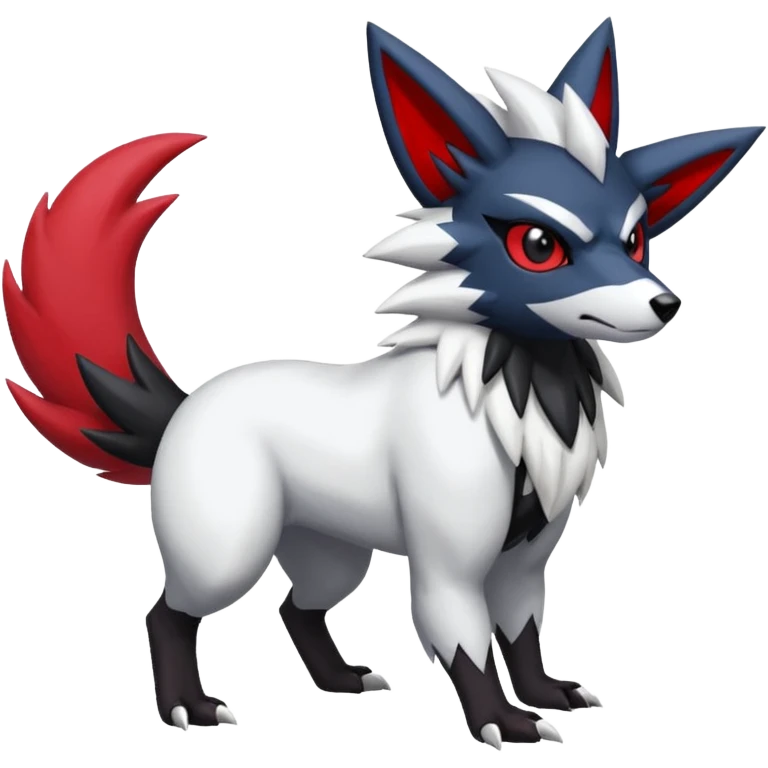 Zorua-Zangoose-Obstagoon-Absol-hybrid-fusion, full body emoji