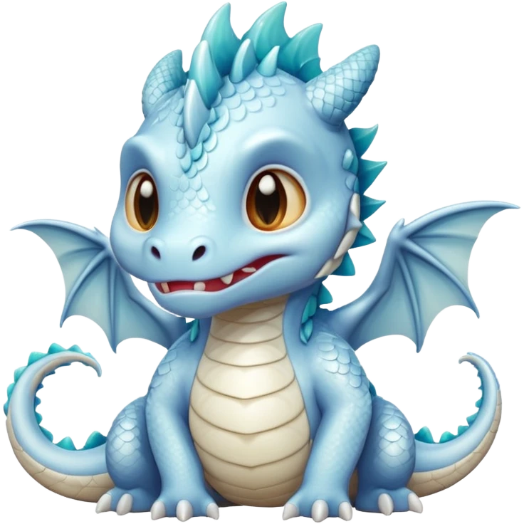 white cute dragon crying emoji