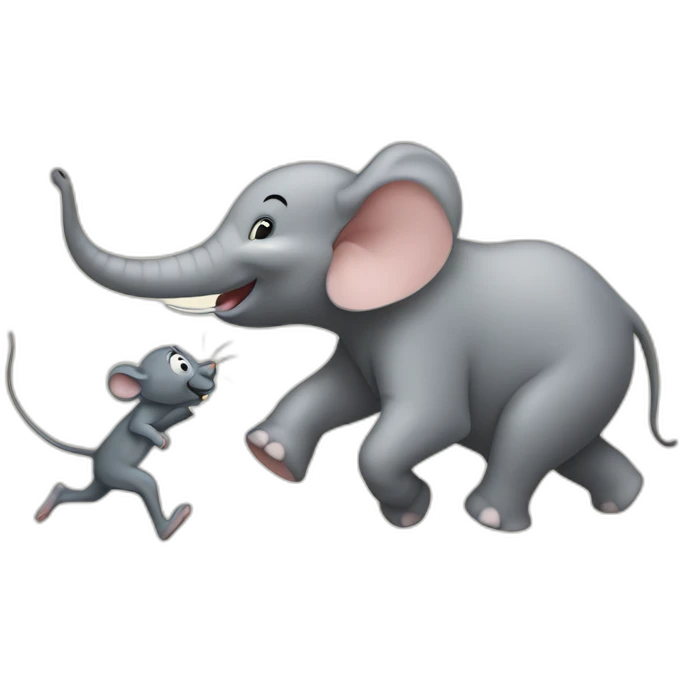 mouse chasing elephant emoji