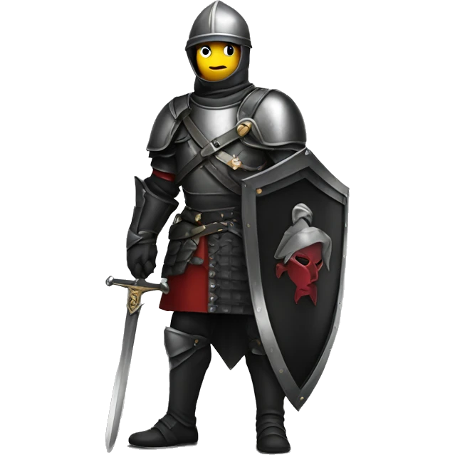 Un chevalier avec une armure noir badass  emoji