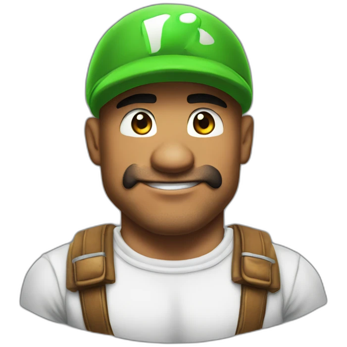 the rock wearing a super mario bros cosplay emoji