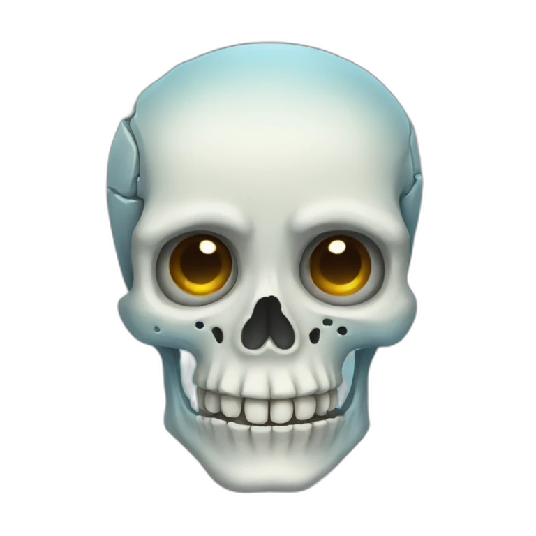 Blue eyed skeleton emoji