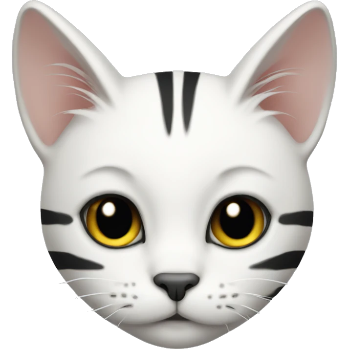 White cat with black stripes emoji