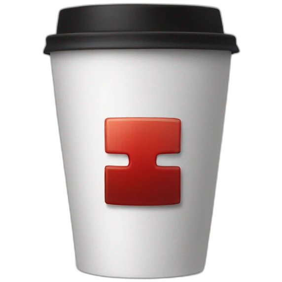Red coffee cup with black cross on it emoji