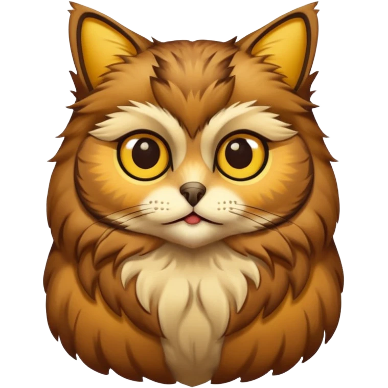 Buho gato defradado de amarillo y marron emoji