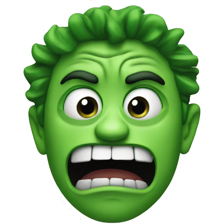 mad green face emoji