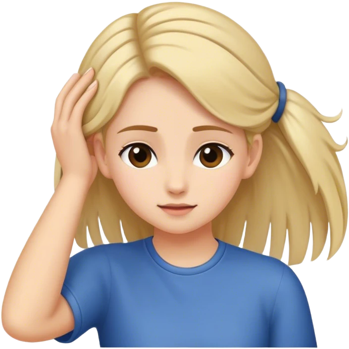Girl putting her hair behind ear emoji