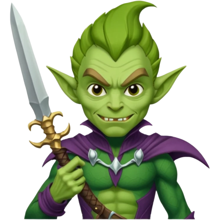 green goblin - pointy ears, dagger emoji
