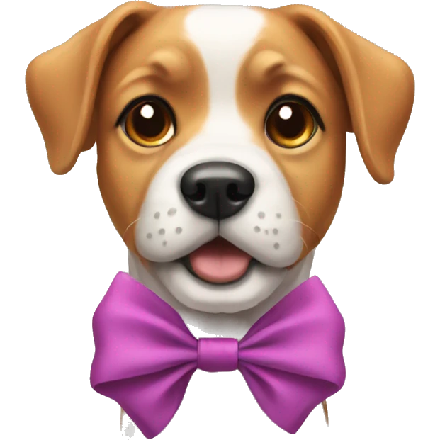 Dog wearing a bow emoji