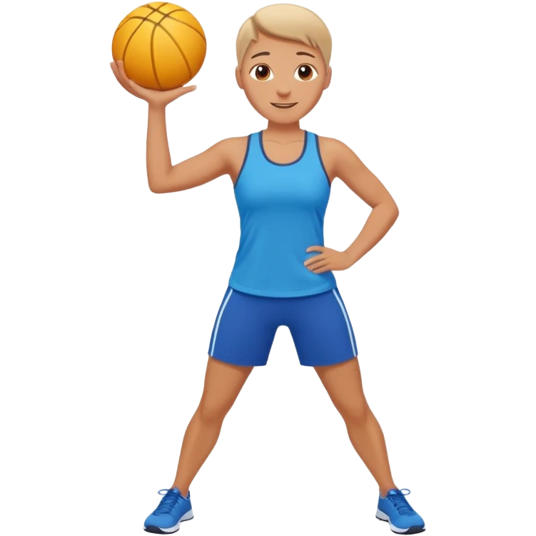 physical education teacher, leading exercises, cheerful emoji