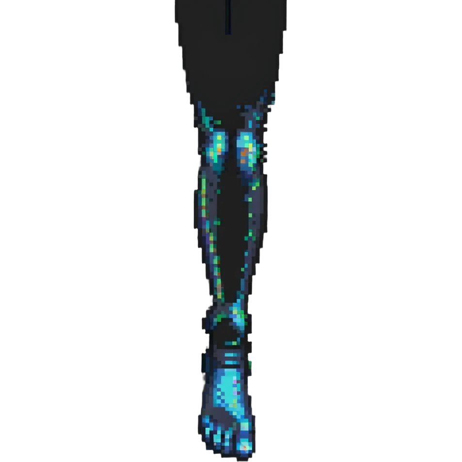 Pixel art leg and foot emoji