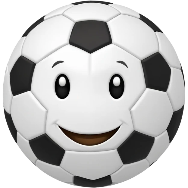 a soccer ball with a face emoji