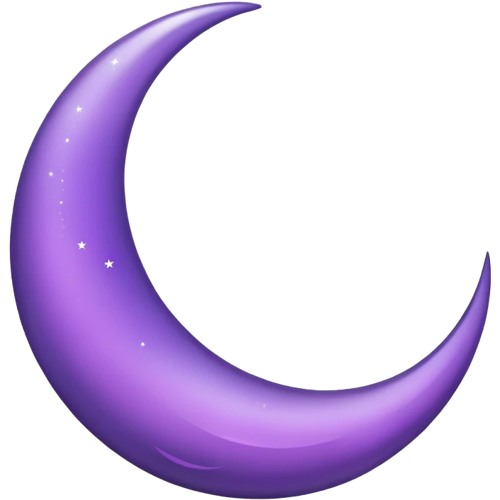 A purple crescent moon emoji