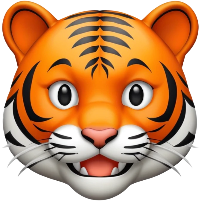 trolling tiger face with mischievous grin for Twitch emote emoji