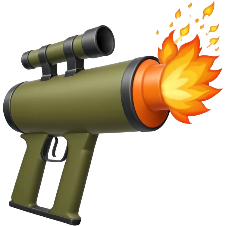 olive colored two-handled bazooka firing emoji