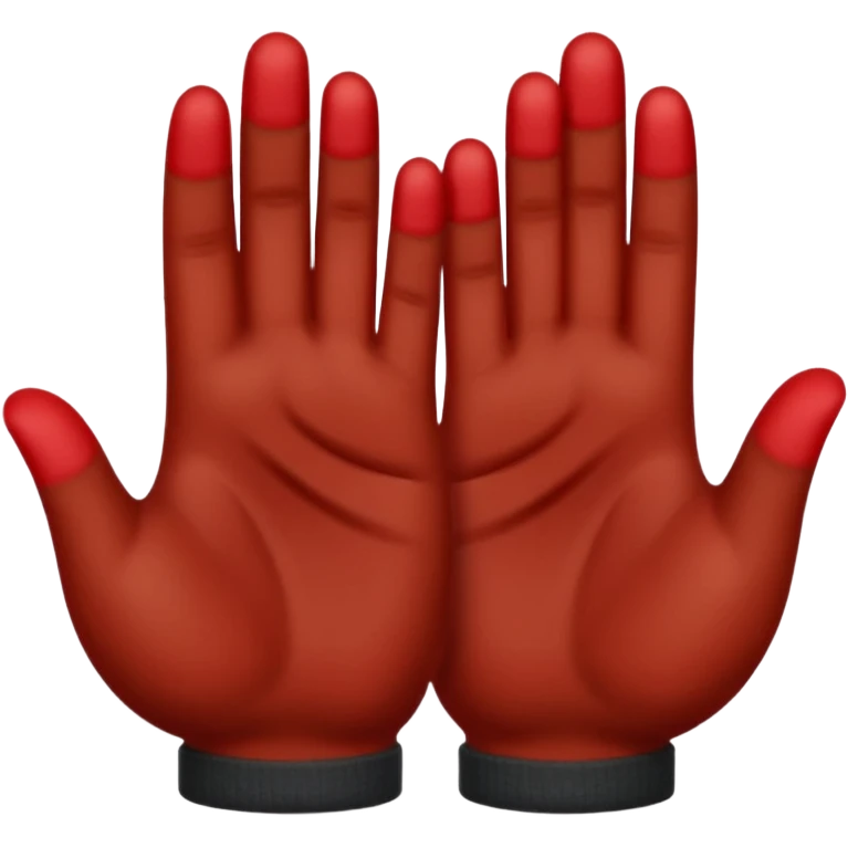 Brown posting hands with red sleeves emoji