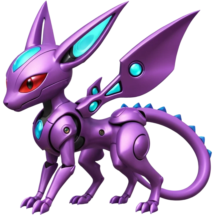 Futuristic armored cyber-Mewtwo-Sableye-Genesect-Deoxys-Espeon-alien-hybrid-fusion emoji