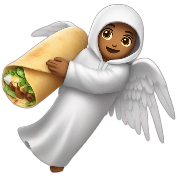 burrito with angel nimbus emoji