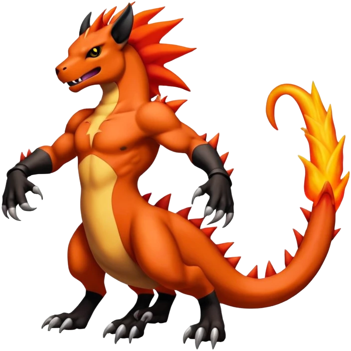 Houndoom-Charmeleon-Fakémon-hybrid-creature (full body)  emoji