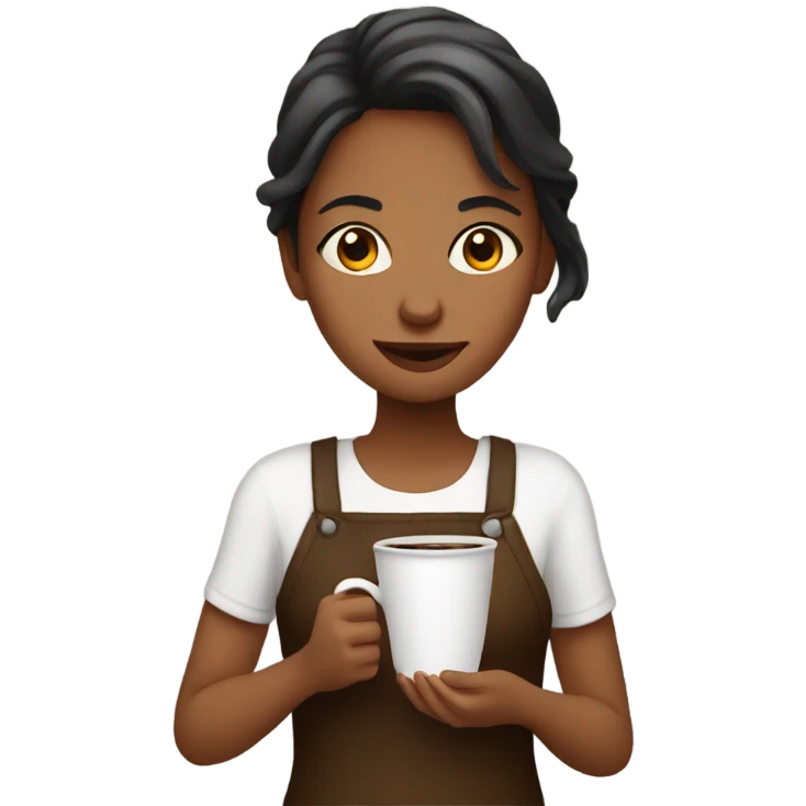 Girl holding coffee emoji