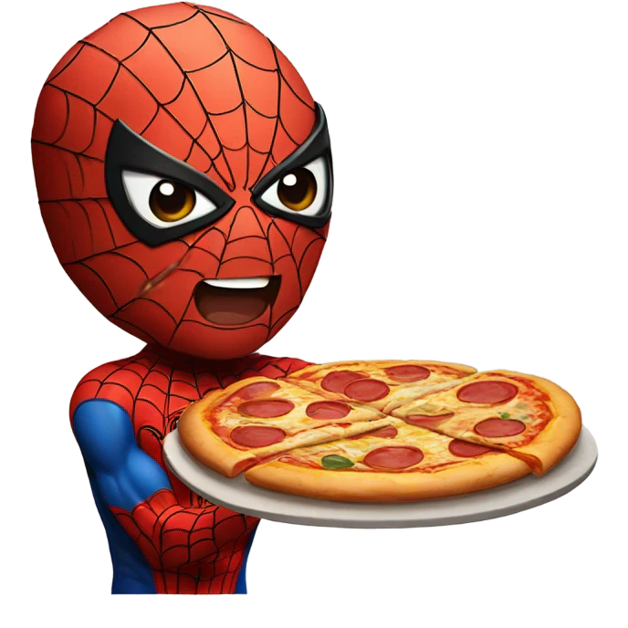 Spider-Man eating pizza  emoji