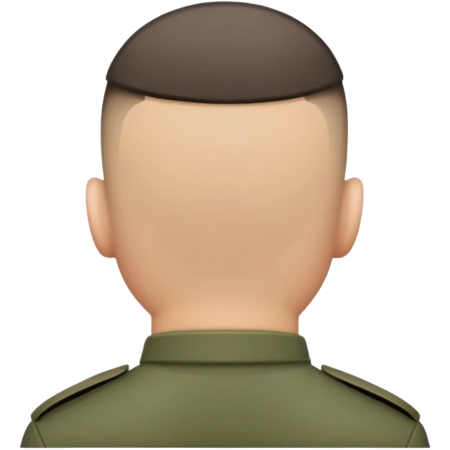 back of soldier's head with military haircut, seen from behind emoji