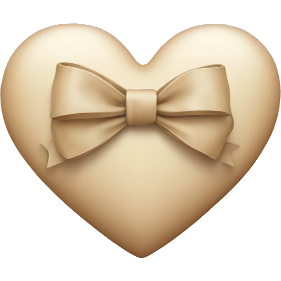 Beige heart with bow  emoji