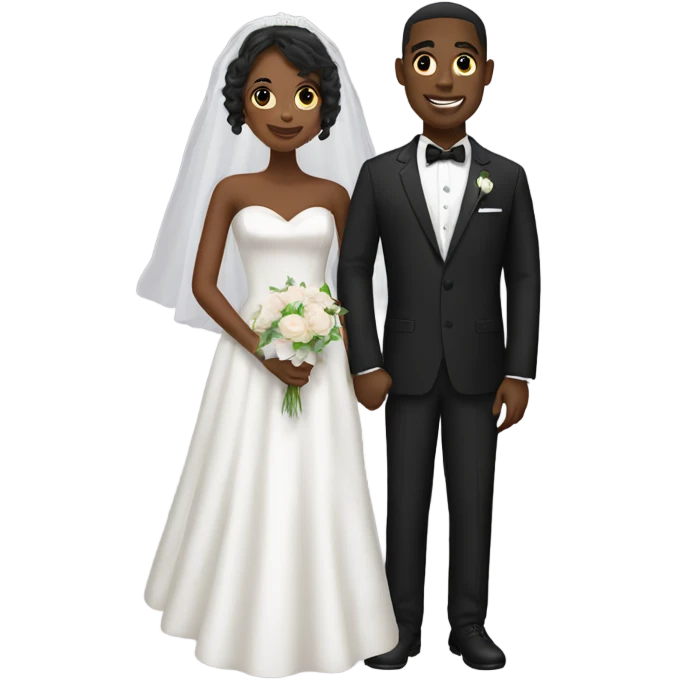 Black couple getting married  emoji