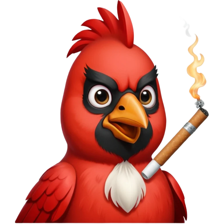 Red cardinal smoking a cigarette  emoji