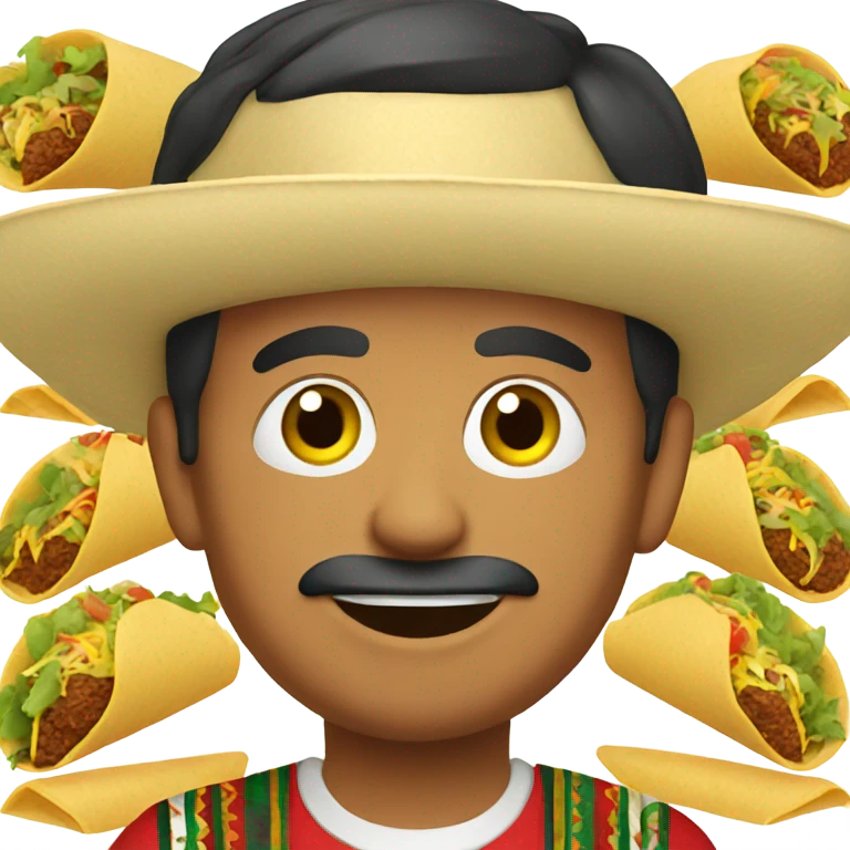 Mexican male eating a taco emoji